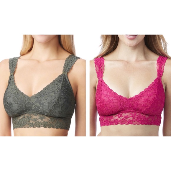 sz: S - Women’s Magenta Pink & Green Lace Convertible Bralette Bundle - Picture 1 of 8